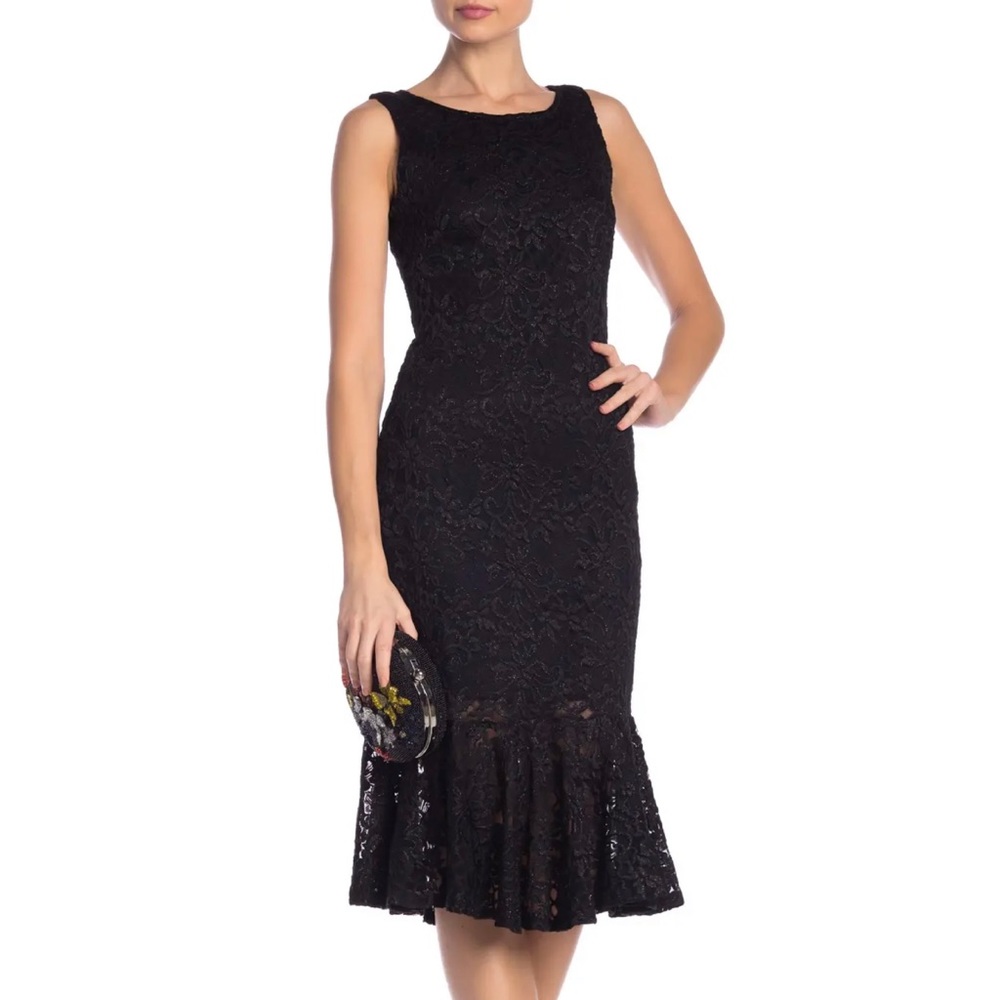 Marina Glitter Lace Flounce Dress